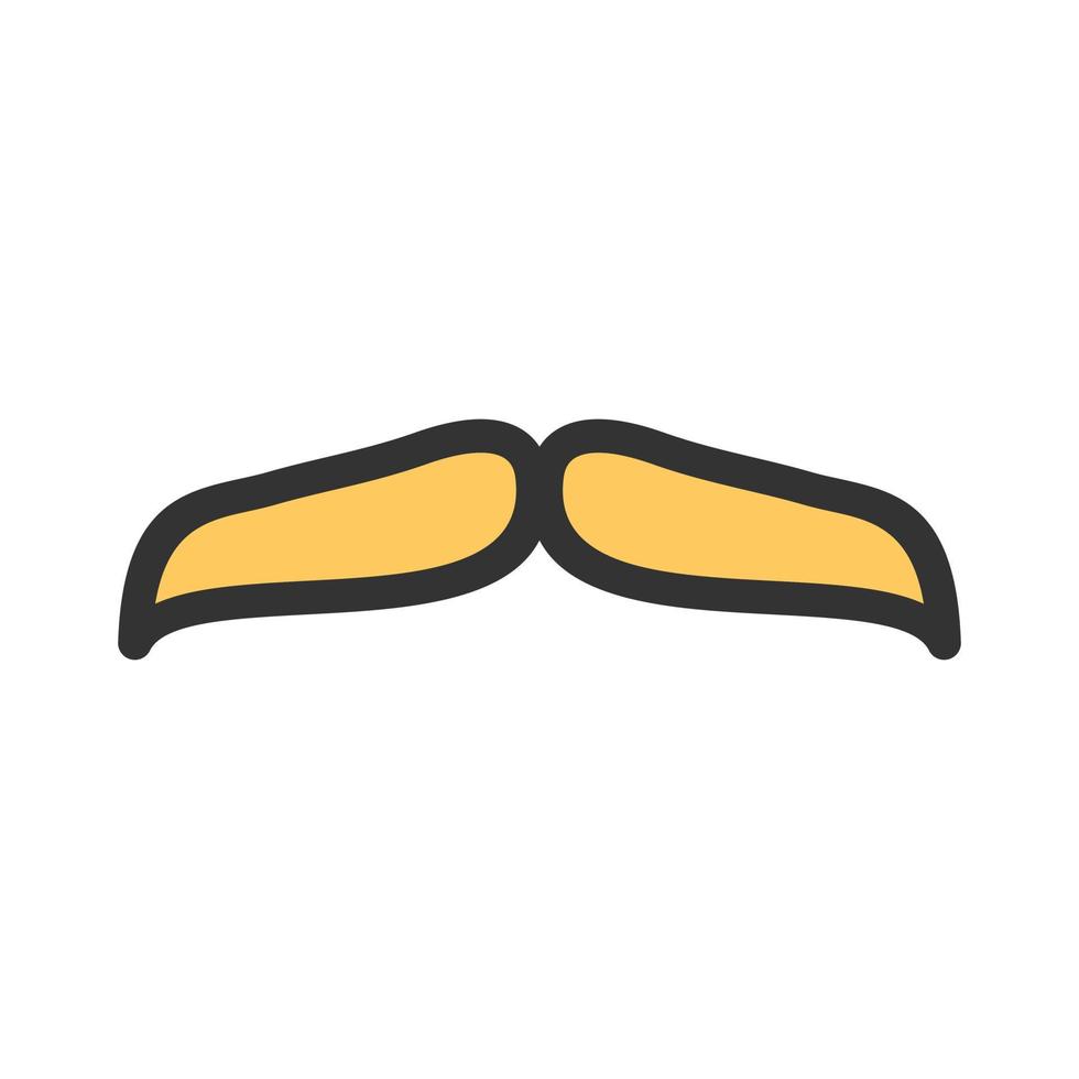 icono de línea llena de bigote ii vector