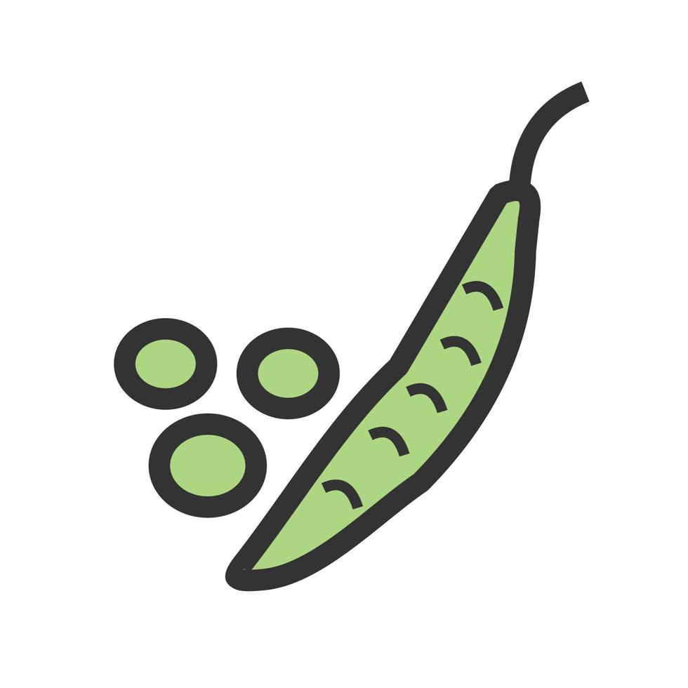 icono de línea llena de guisantes vector