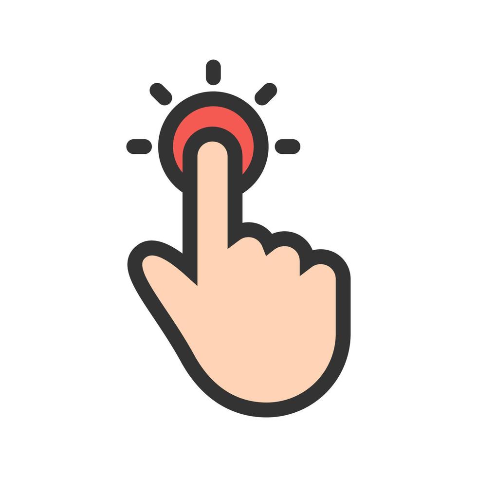 Click Filled Line Icon vector