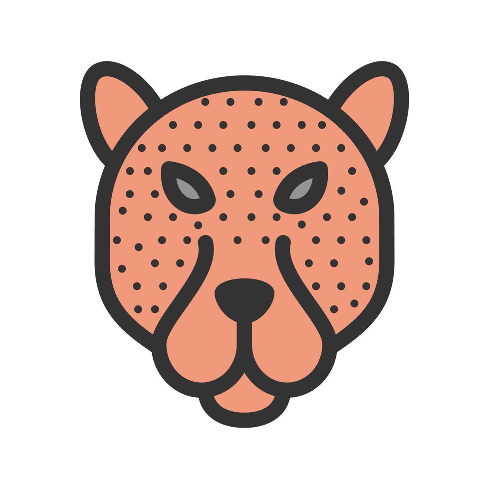 Leopard Face Filled Line Icon vector