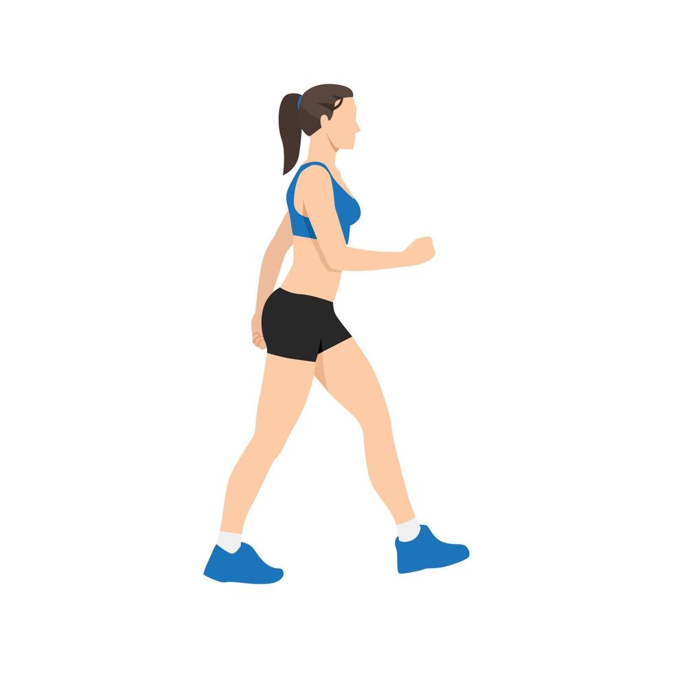 Concept illustration vector graphic design of a woman walking for cardio training. Vector design