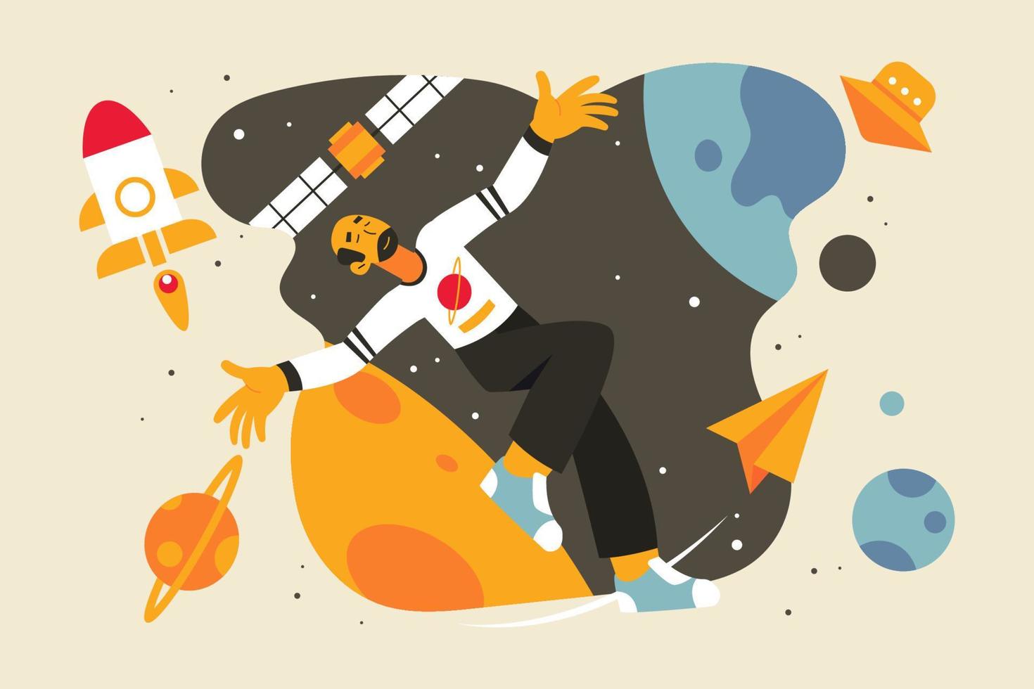 Science and Space Concept Flat Illustration vector