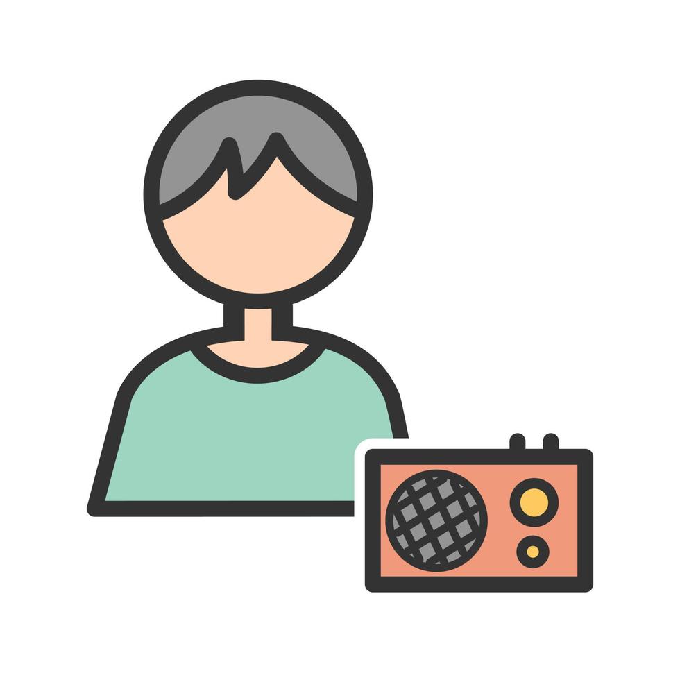 Listening to Poems Filled Line Icon vector