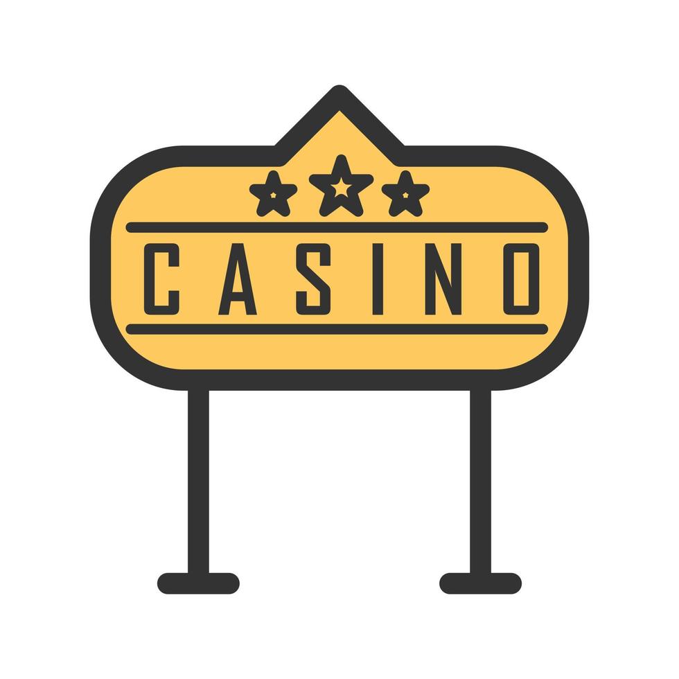Casino Sign Filled Line Icon vector