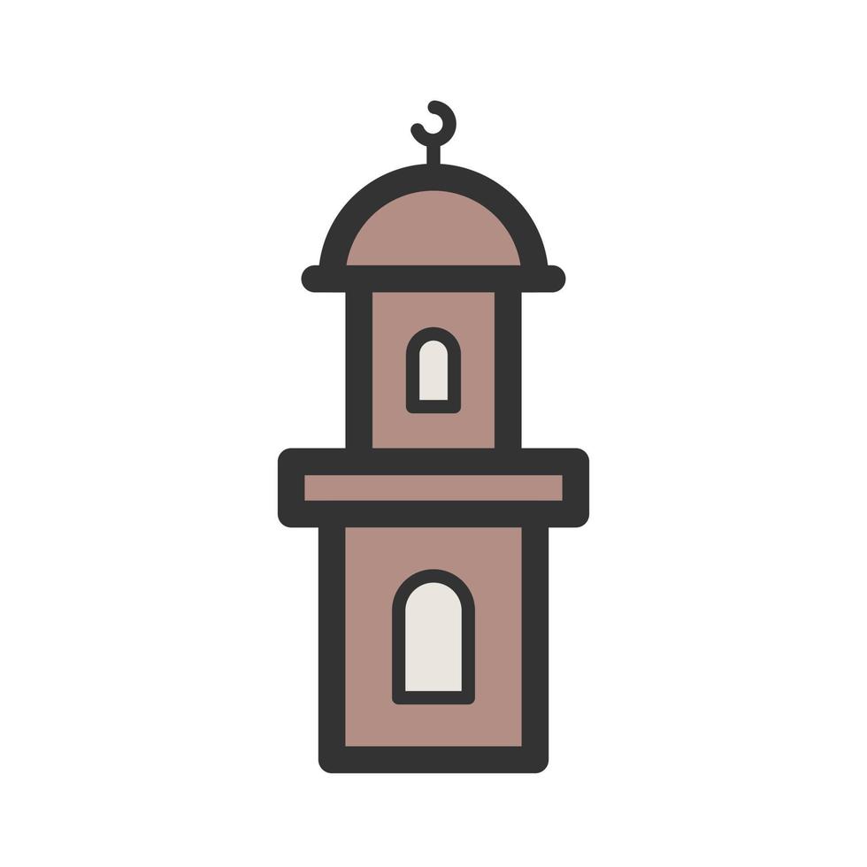 icono de línea llena de mezquita vector