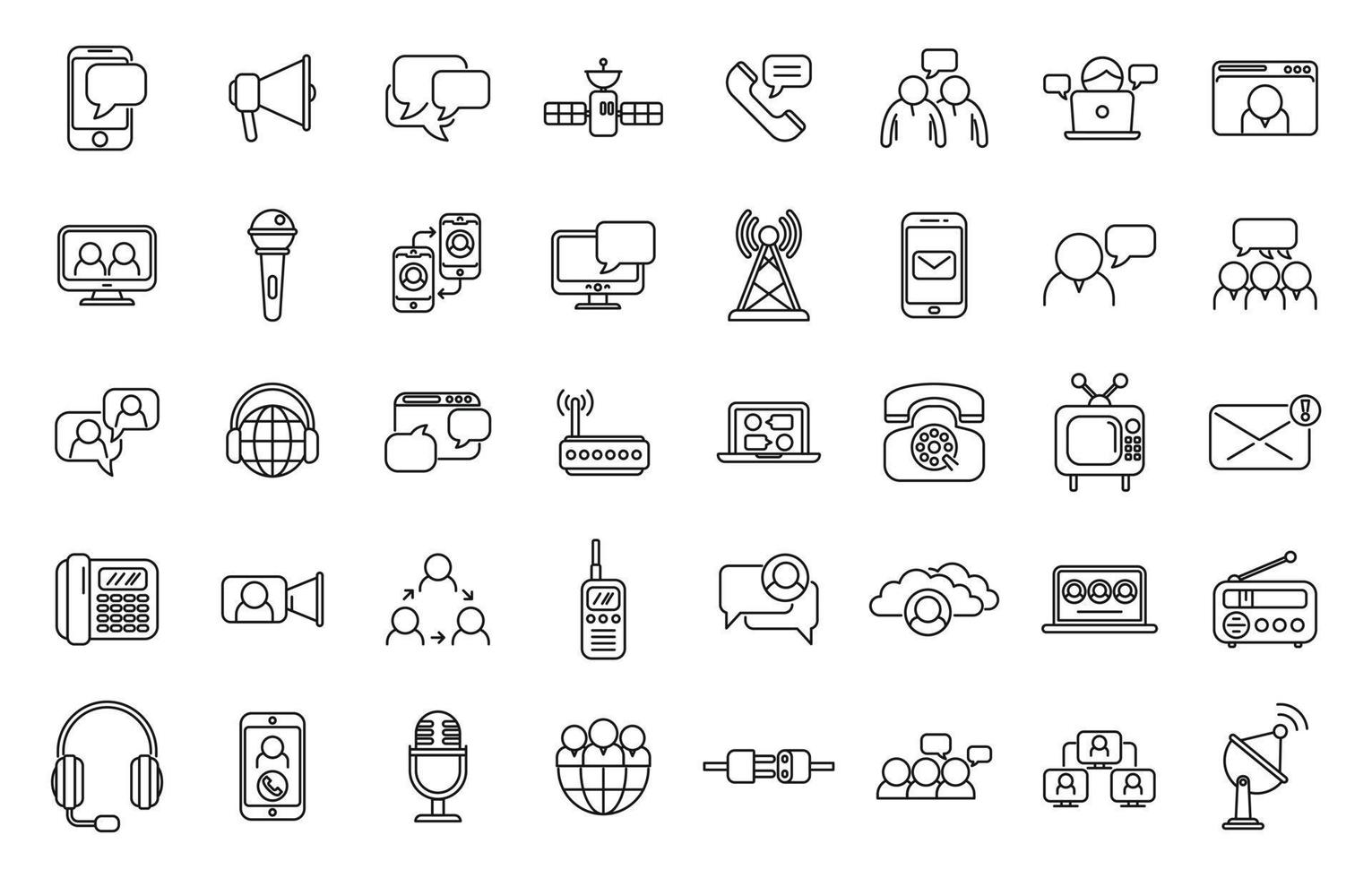 Communication icon outline vector. Customer referral vector
