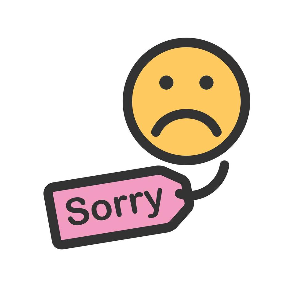 Apology tag Filled Line Icon vector