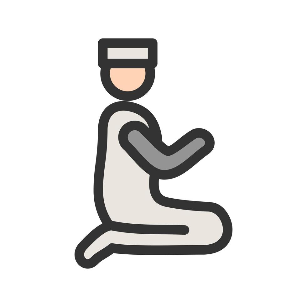 Praying Filled Line Icon vector