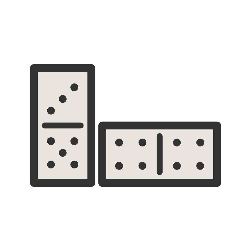 Domino Game Filled Line Icon vector