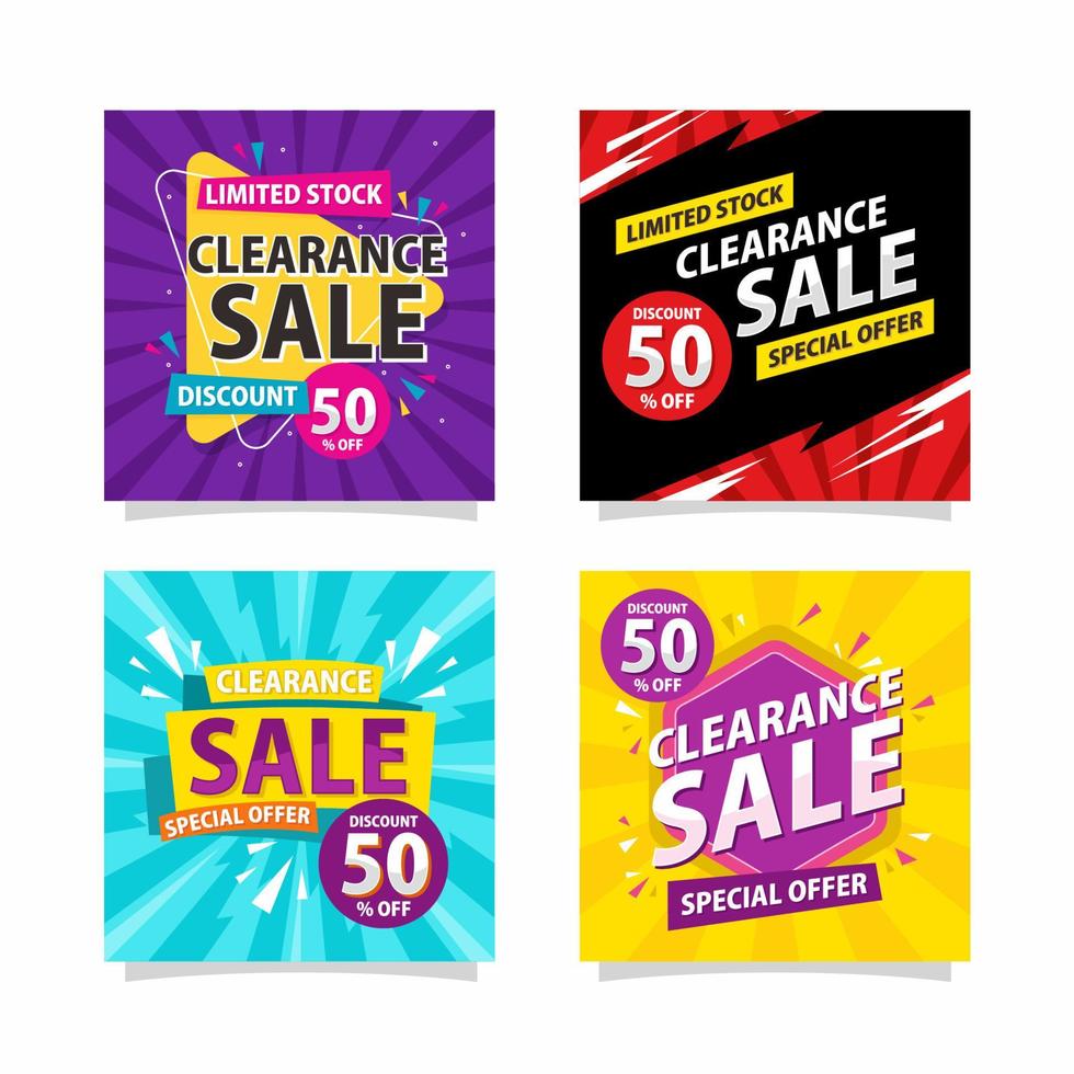 Clearance Sale Marketing Social Media Post vector