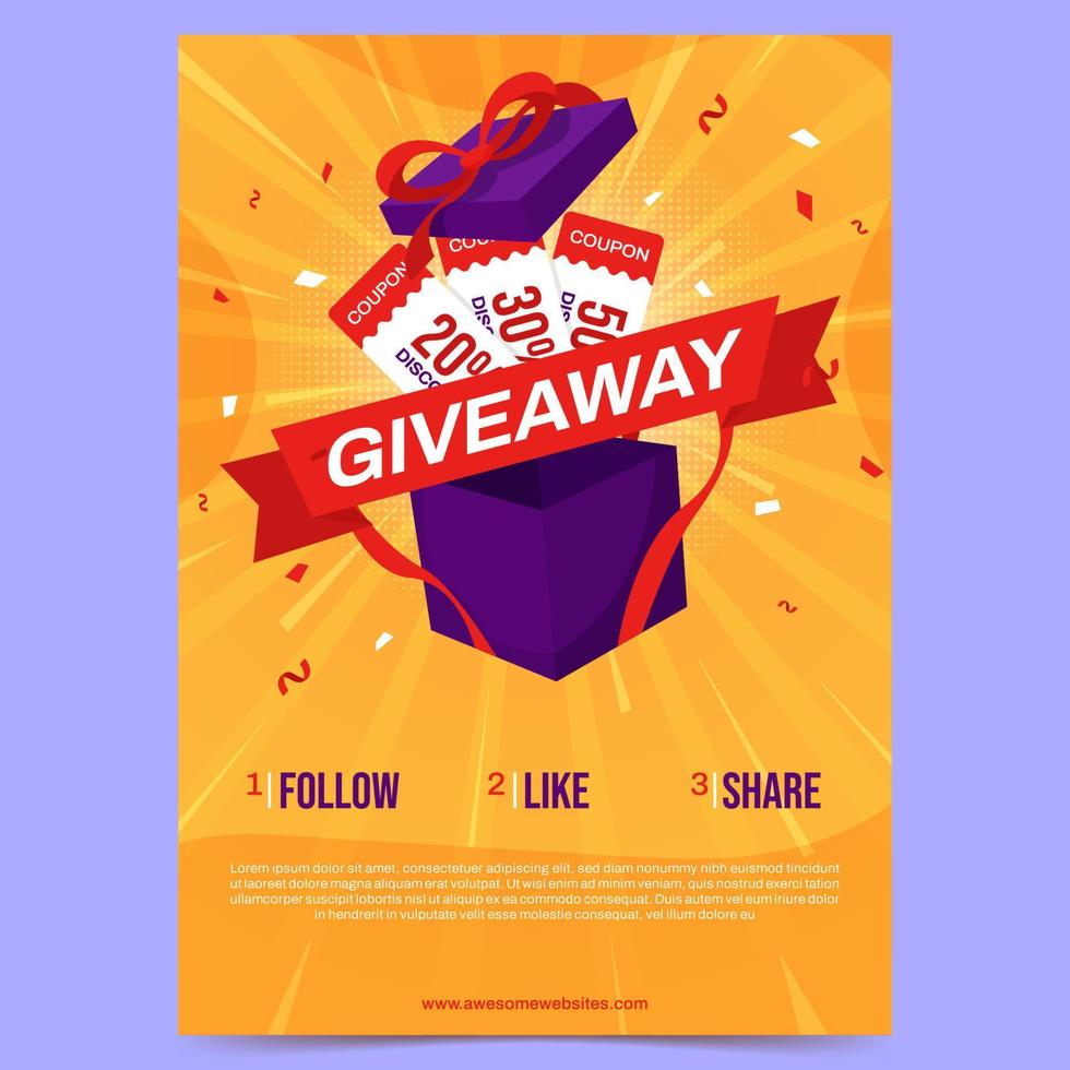 Giveaway Poster Template 8631790 Vector Art at Vecteezy Giveaway Poster Template 8631790 Vector Art at Vecteezy
