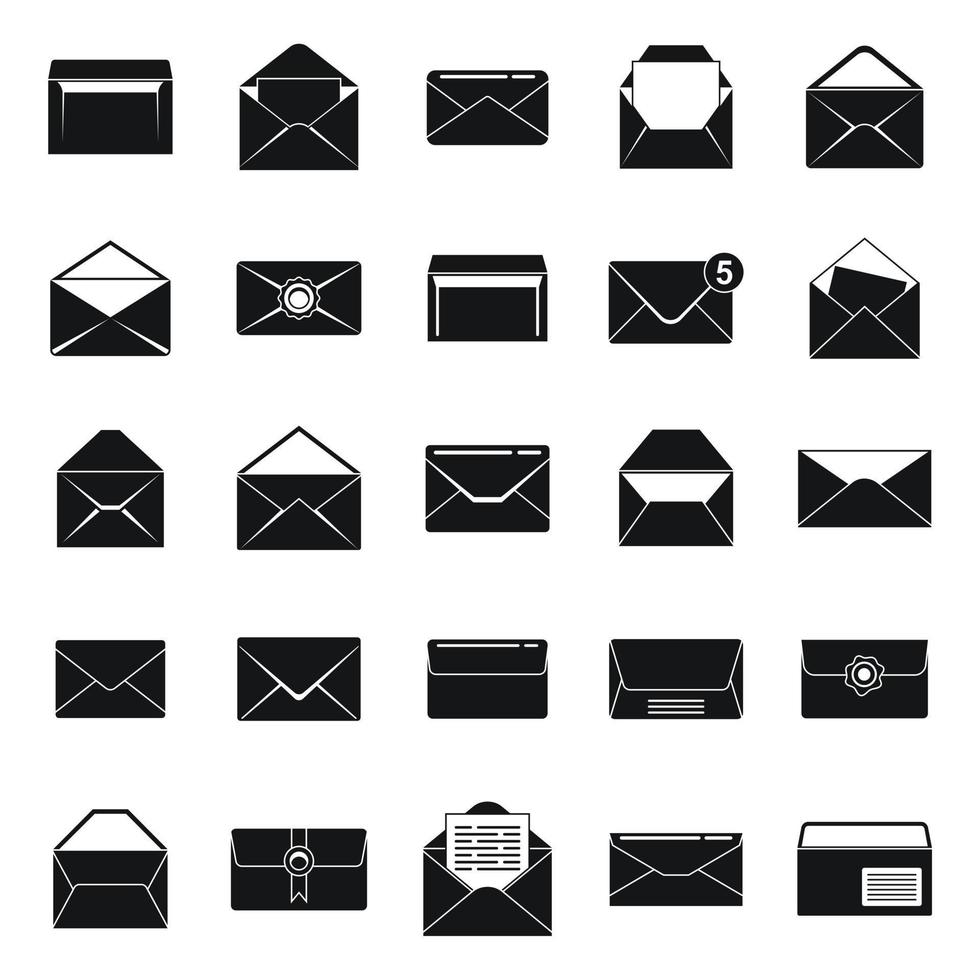 Envelope icons set simple vector. Blank mail vector