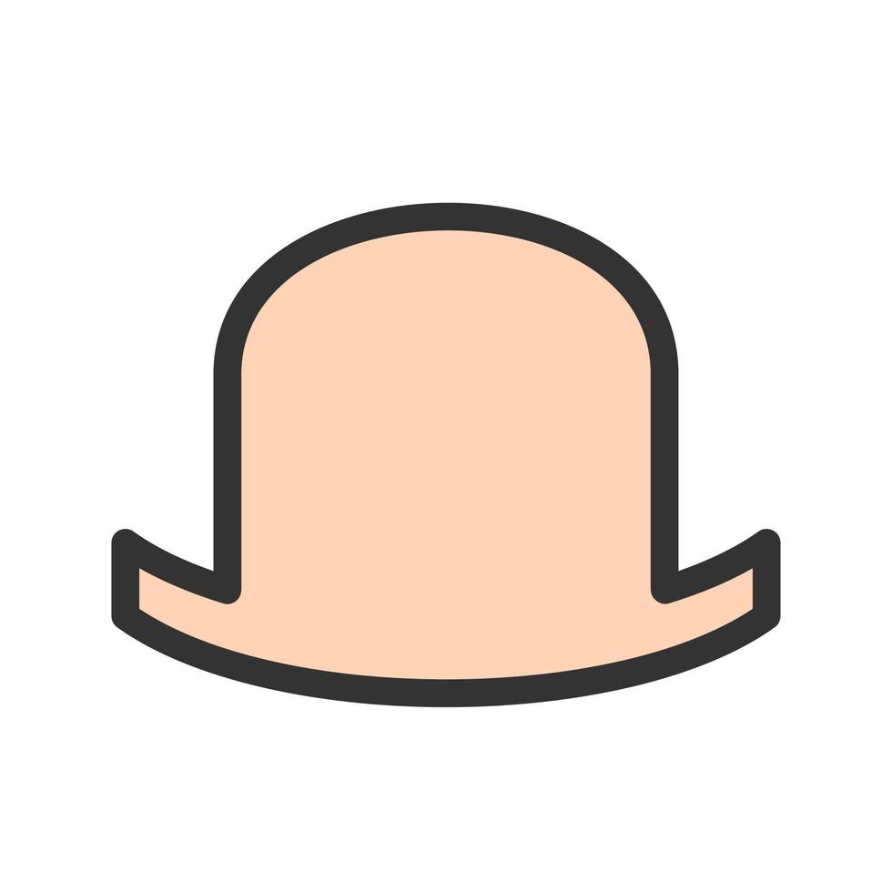 Hat II Filled Line Icon vector