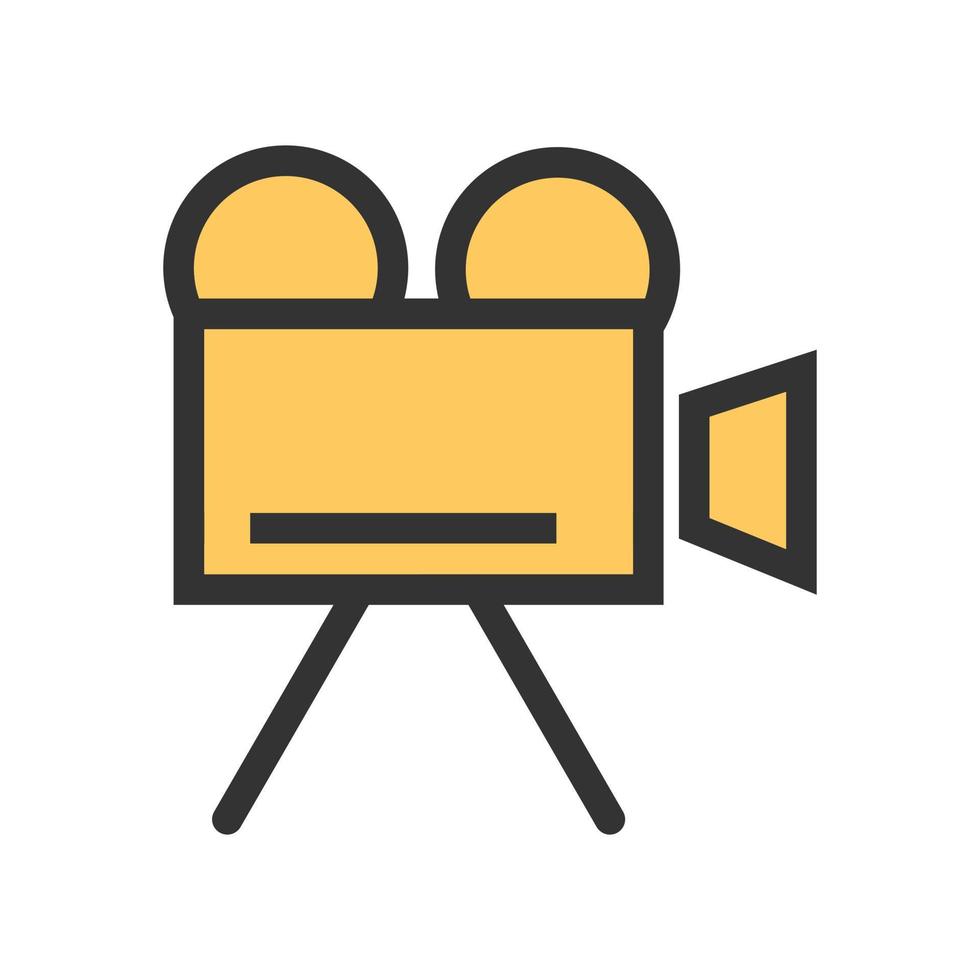 Video Camera Filled Line Icon vector