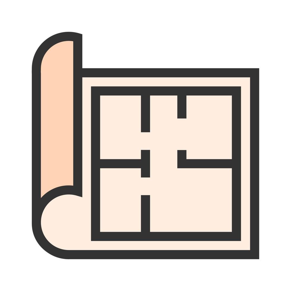 Architecture Plan Filled Line Icon vector