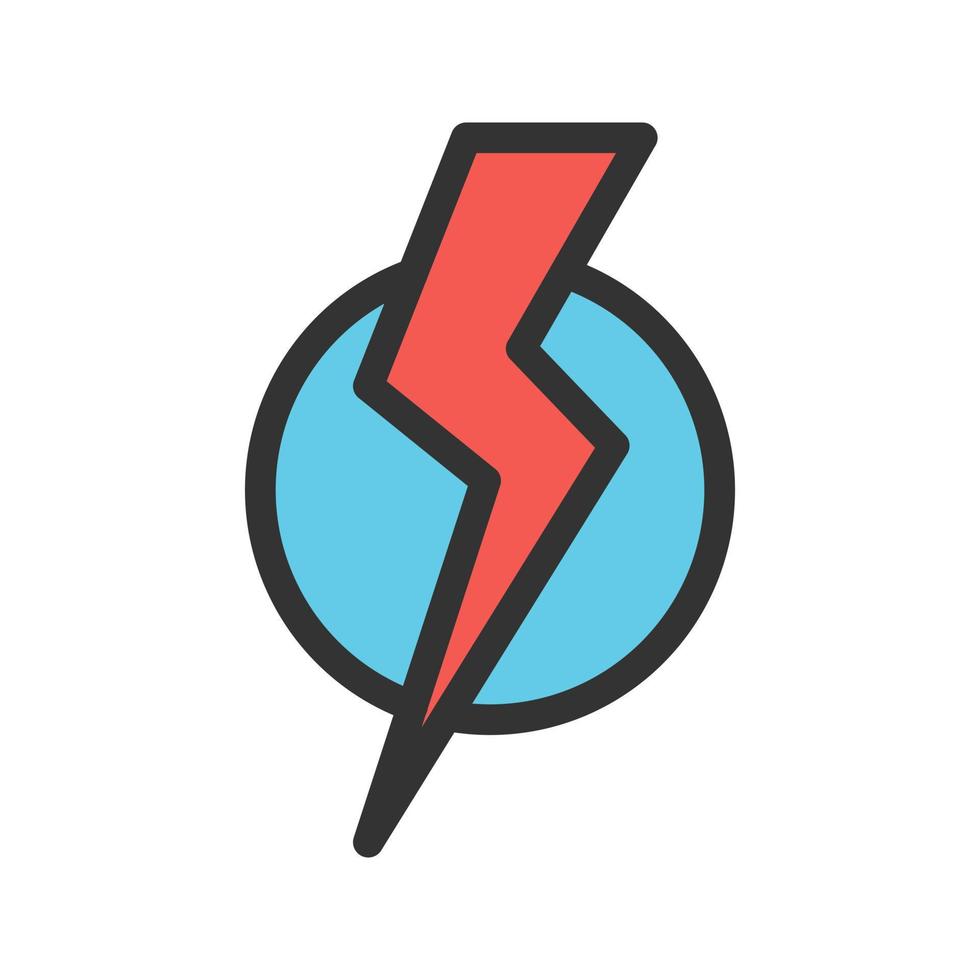 Electric Current Filled Line Icon vector