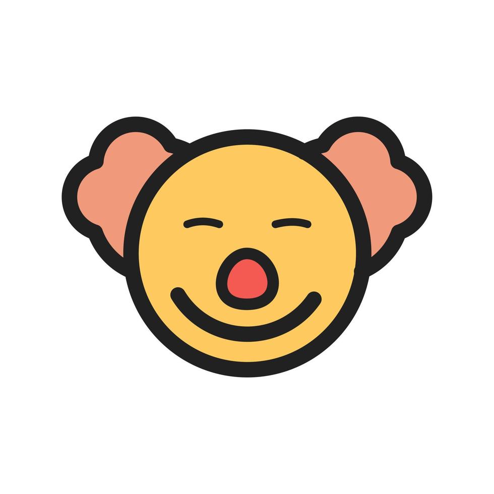 Clown Face Filled Line Icon vector