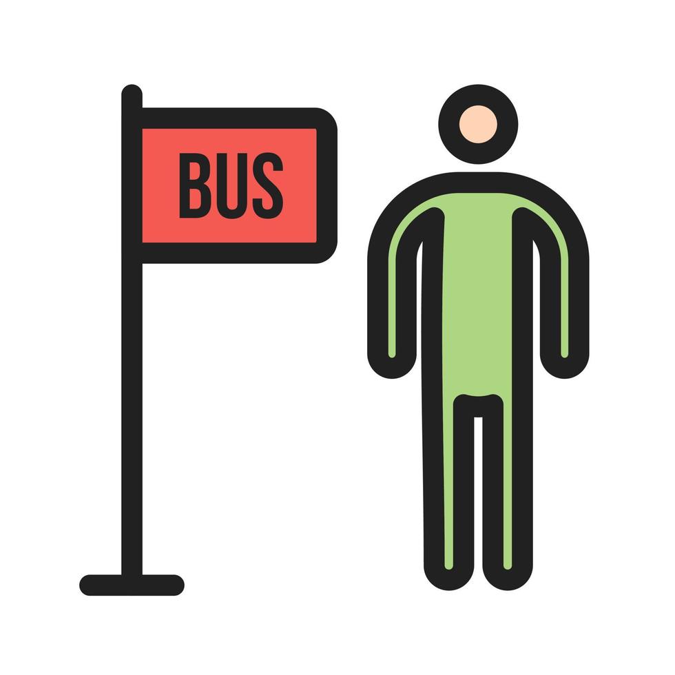 Bus Stop Filled Line Icon vector