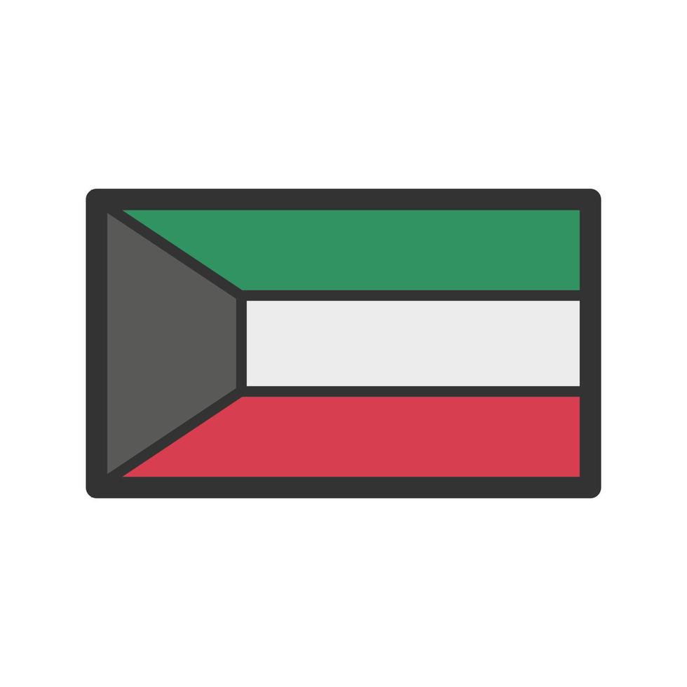 icono de línea llena de kuwait vector