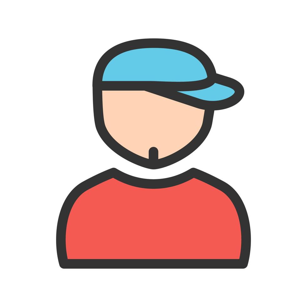 Boy in Chin Strap Filled Line Icon vector