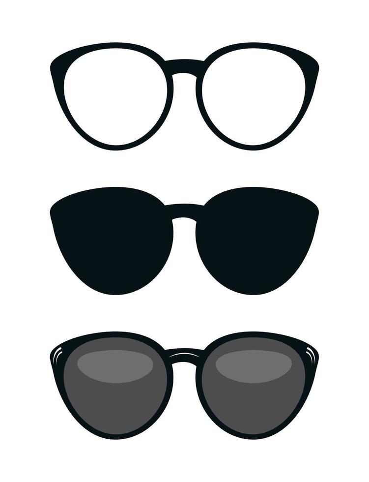 gafas de sol conjunto de iconos de vector plano