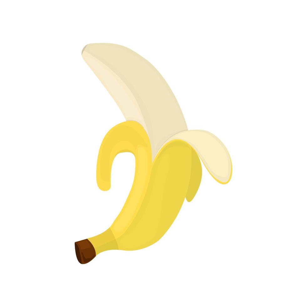 Peeled ripe banana vector illustration