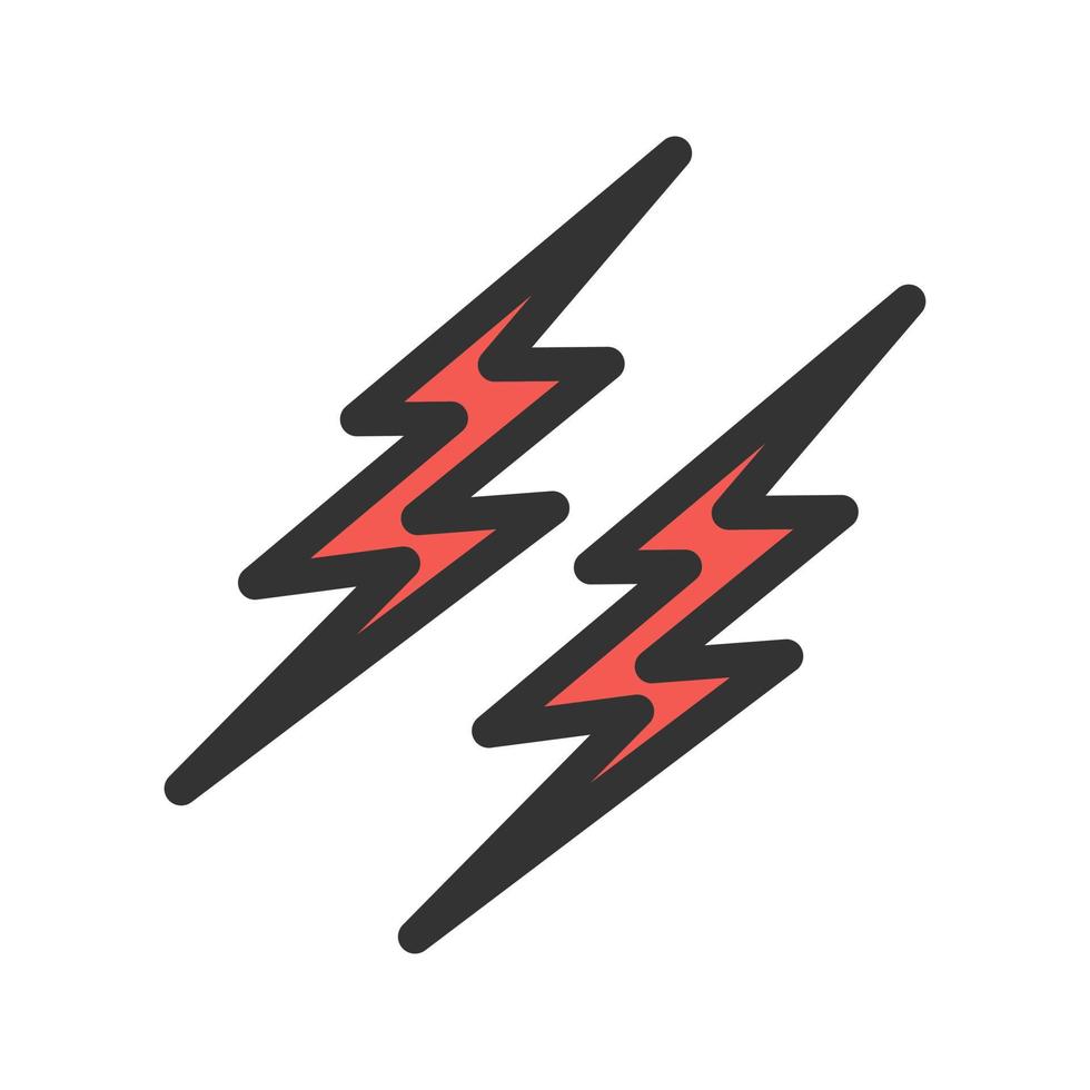 Lightening II Filled Line Icon vector