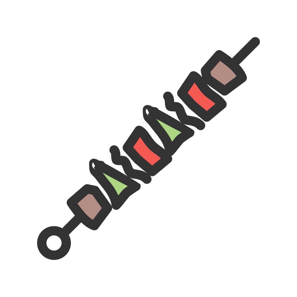 Barbeque Stick Filled Line Icon vector