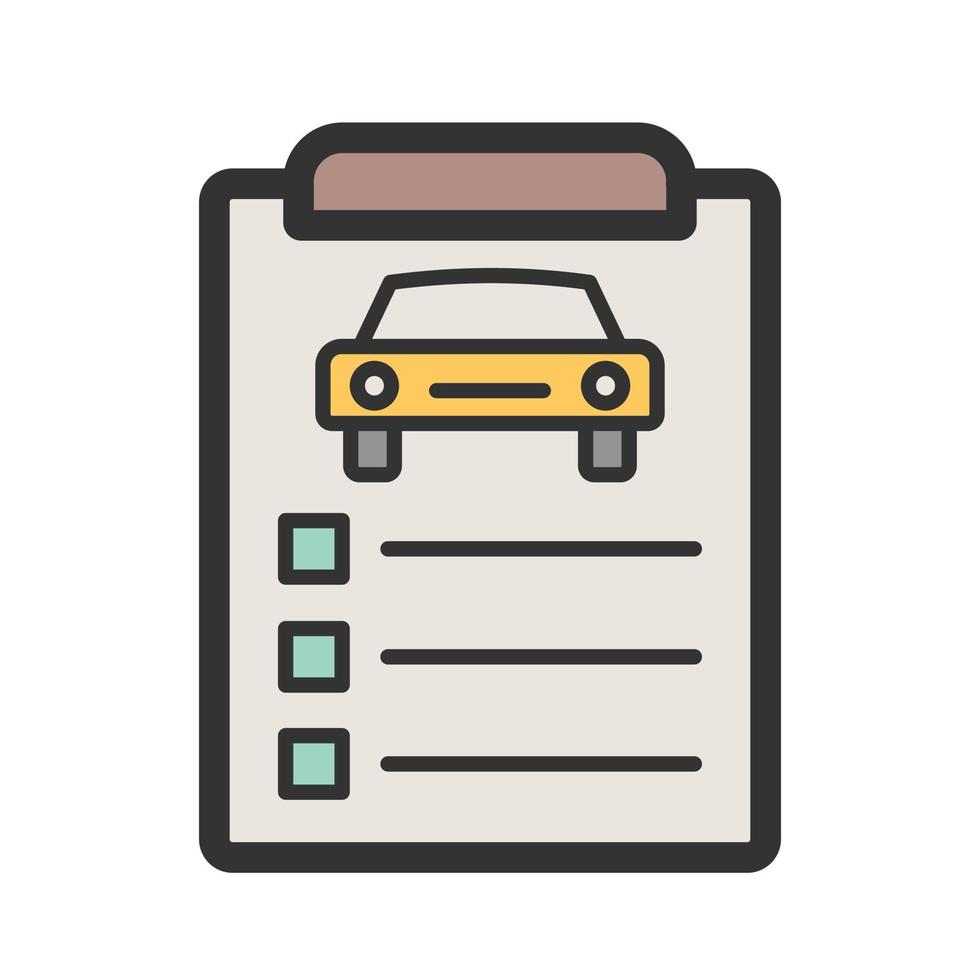 Car Items Checklist Filled Line Icon vector