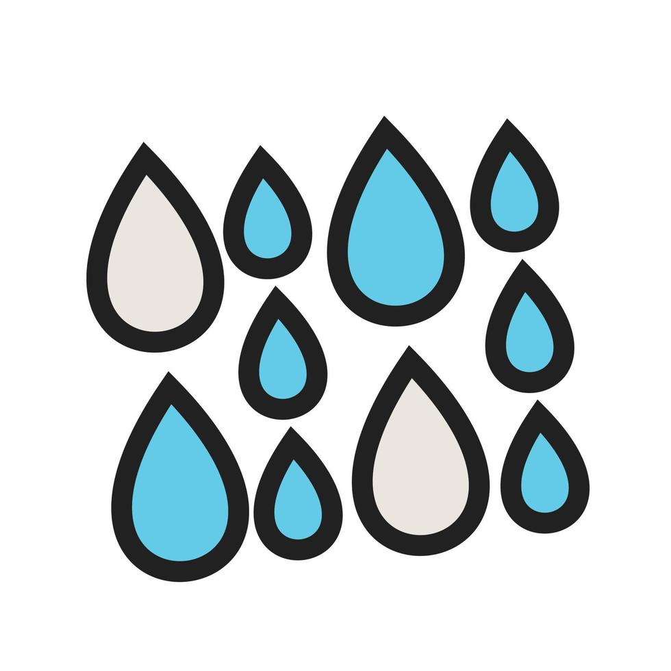 Light Rain Filled Line Icon vector