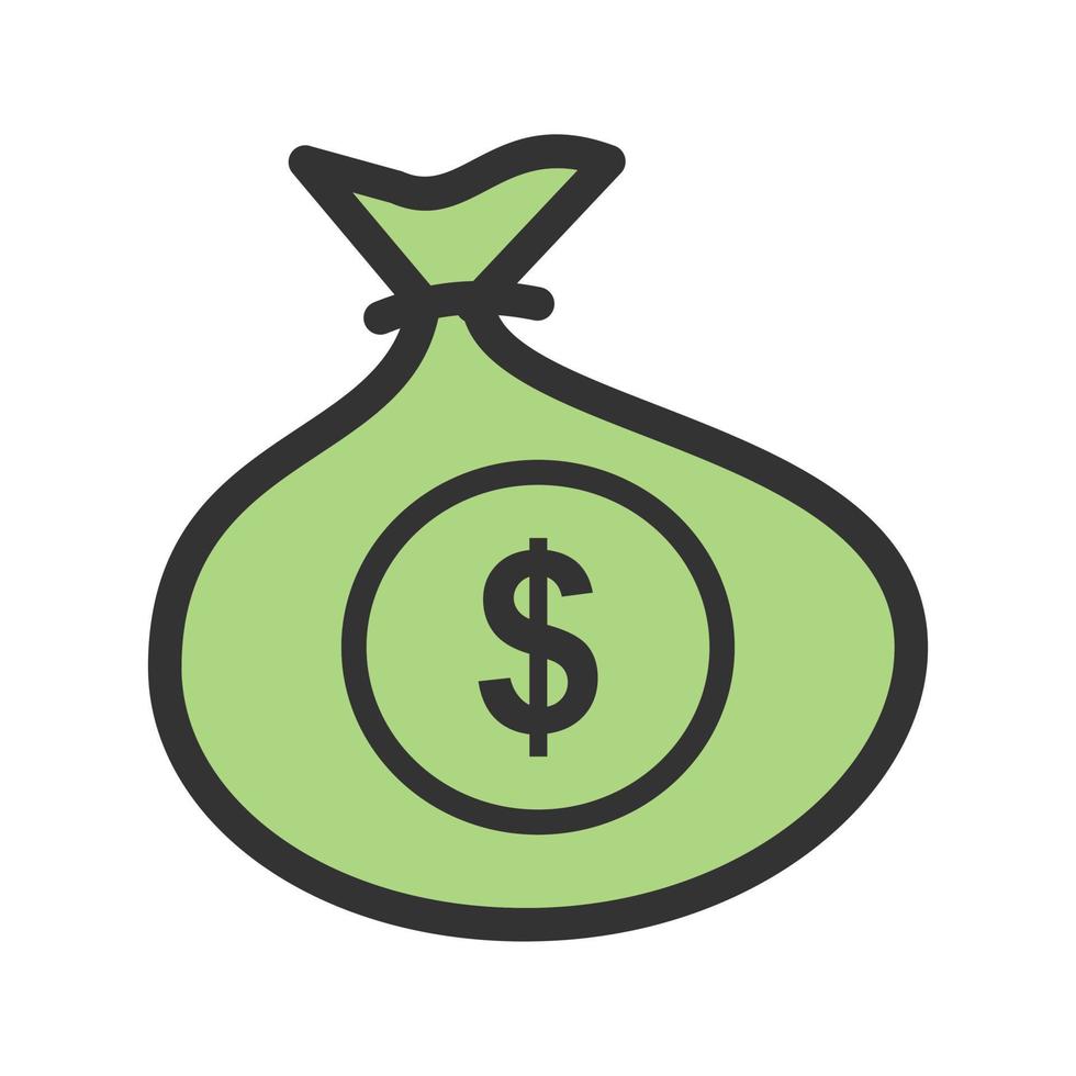 Sack of Money Filled Line Icon vector