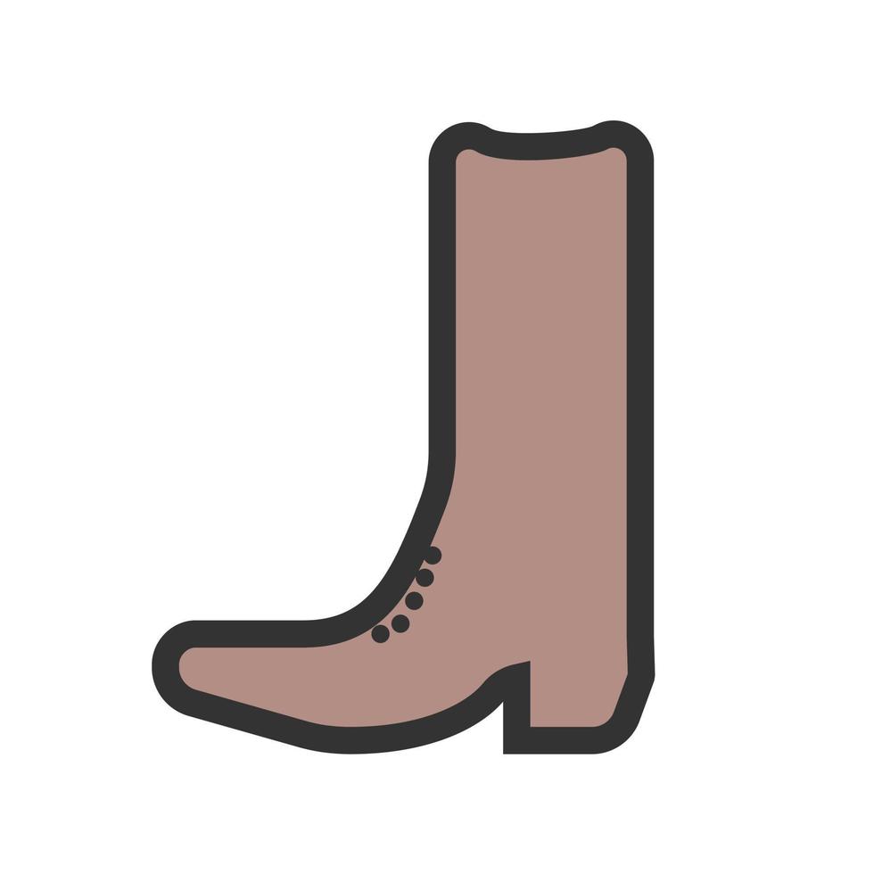 Cowboy Boot Filled Line Icon vector