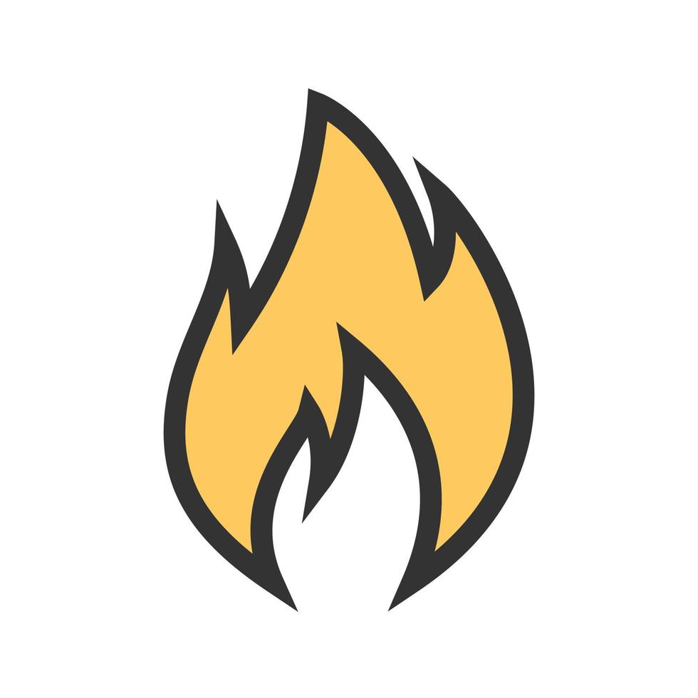 Flame Filled Line Icon vector