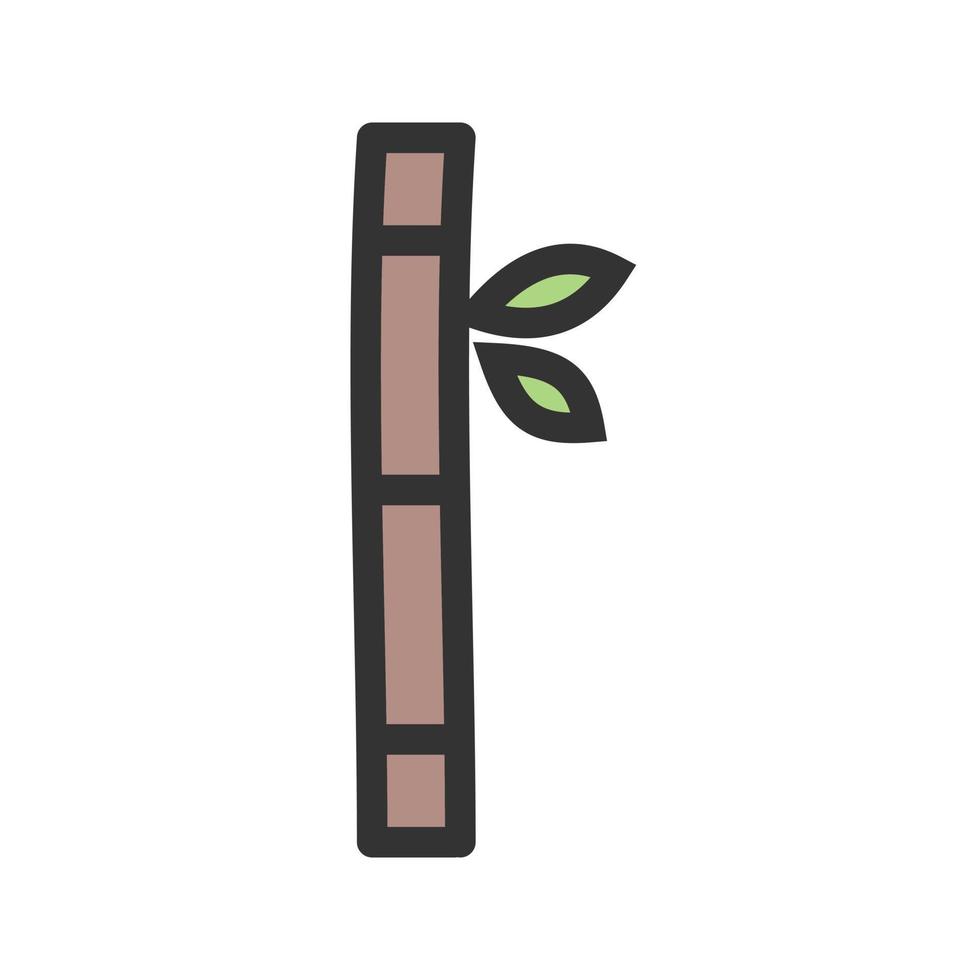 Bamboo Stick Filled Line Icon vector