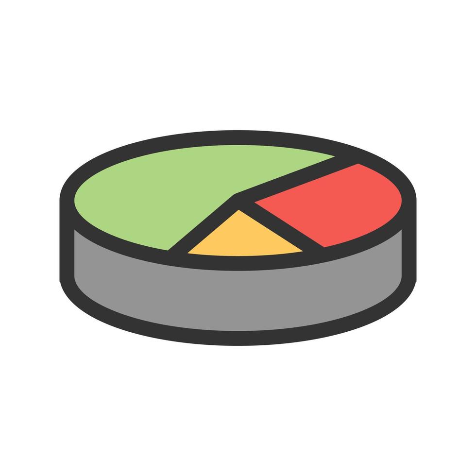 3D Pie Chart Filled Line Icon vector