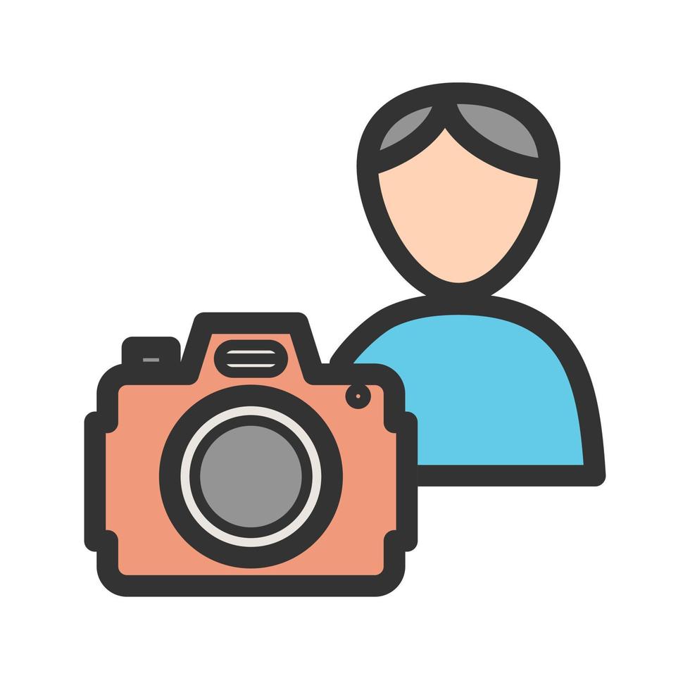 Photographer II Filled Line Icon vector