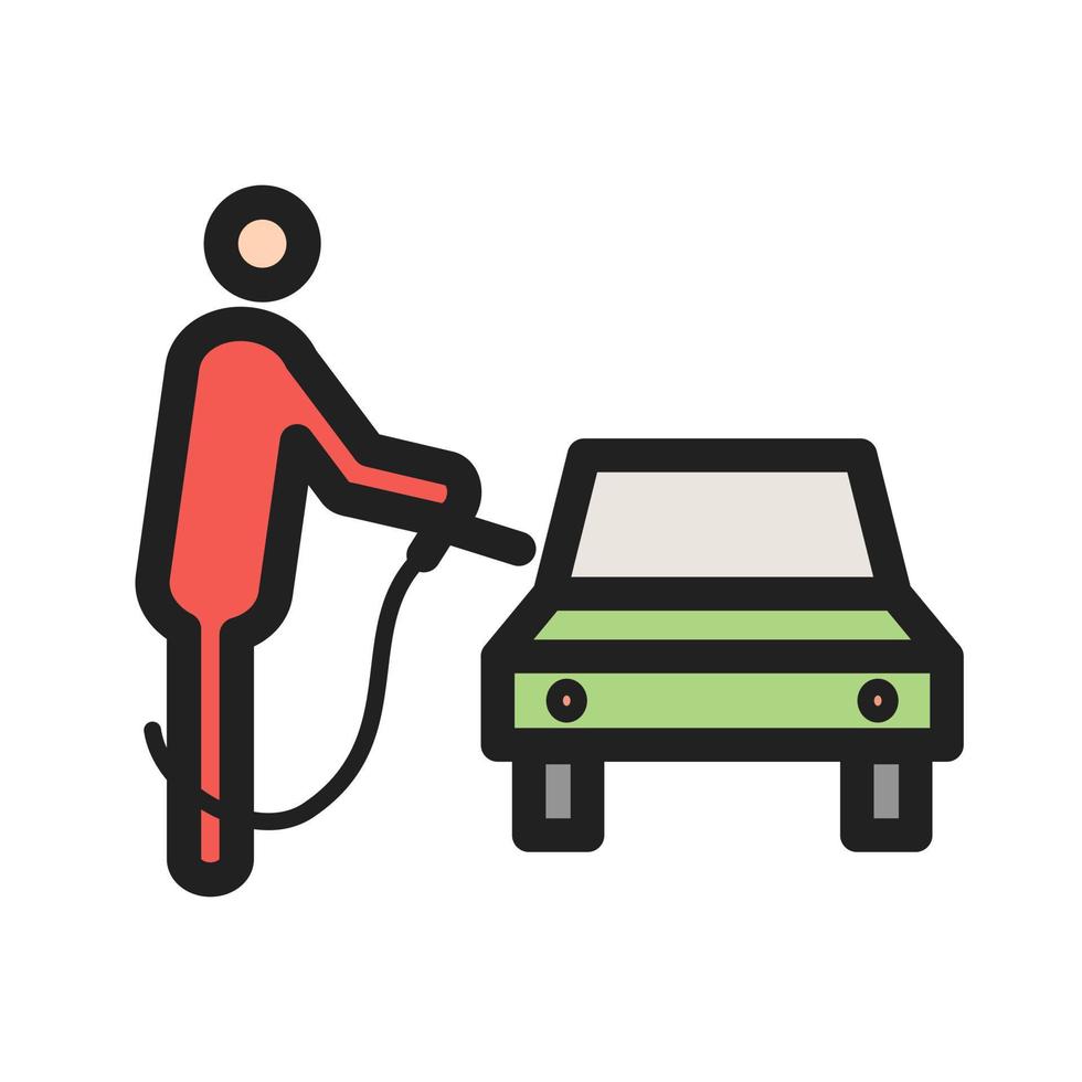 Filling Fuel Filled Line Icon vector