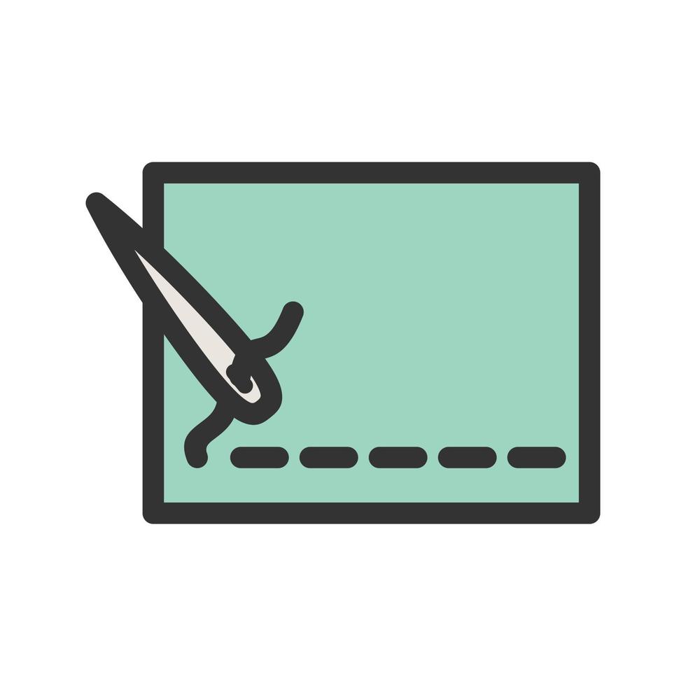 Stitching Lines Filled Line Icon vector