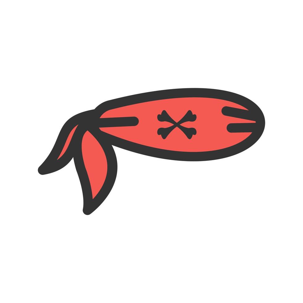 Pirate Bandana Filled Line Icon vector