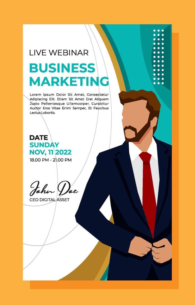 Online Business Webinar Poster Template vector