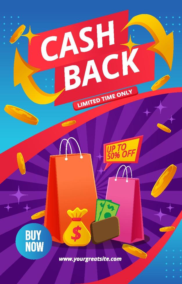 Cash Back Poster Template vector