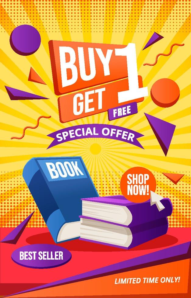 Buy 1 Get 1 Free Sale Poster vector