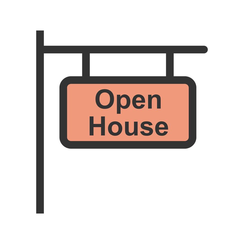 Open House Sign Filled Line Icon vector