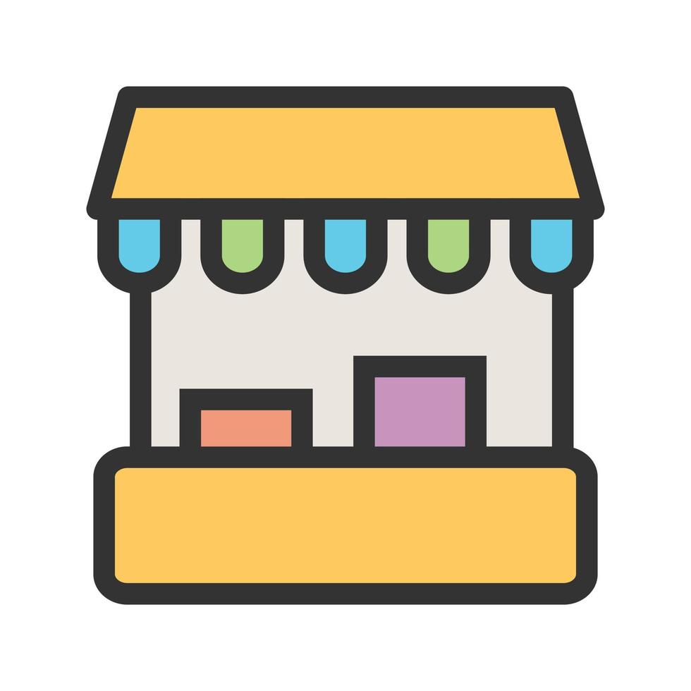 Stall Filled Line Icon vector