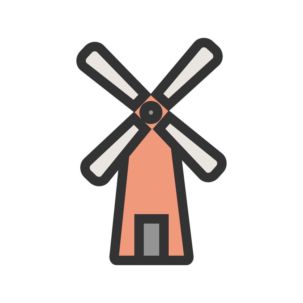 Windmill Filled Line Icon vector