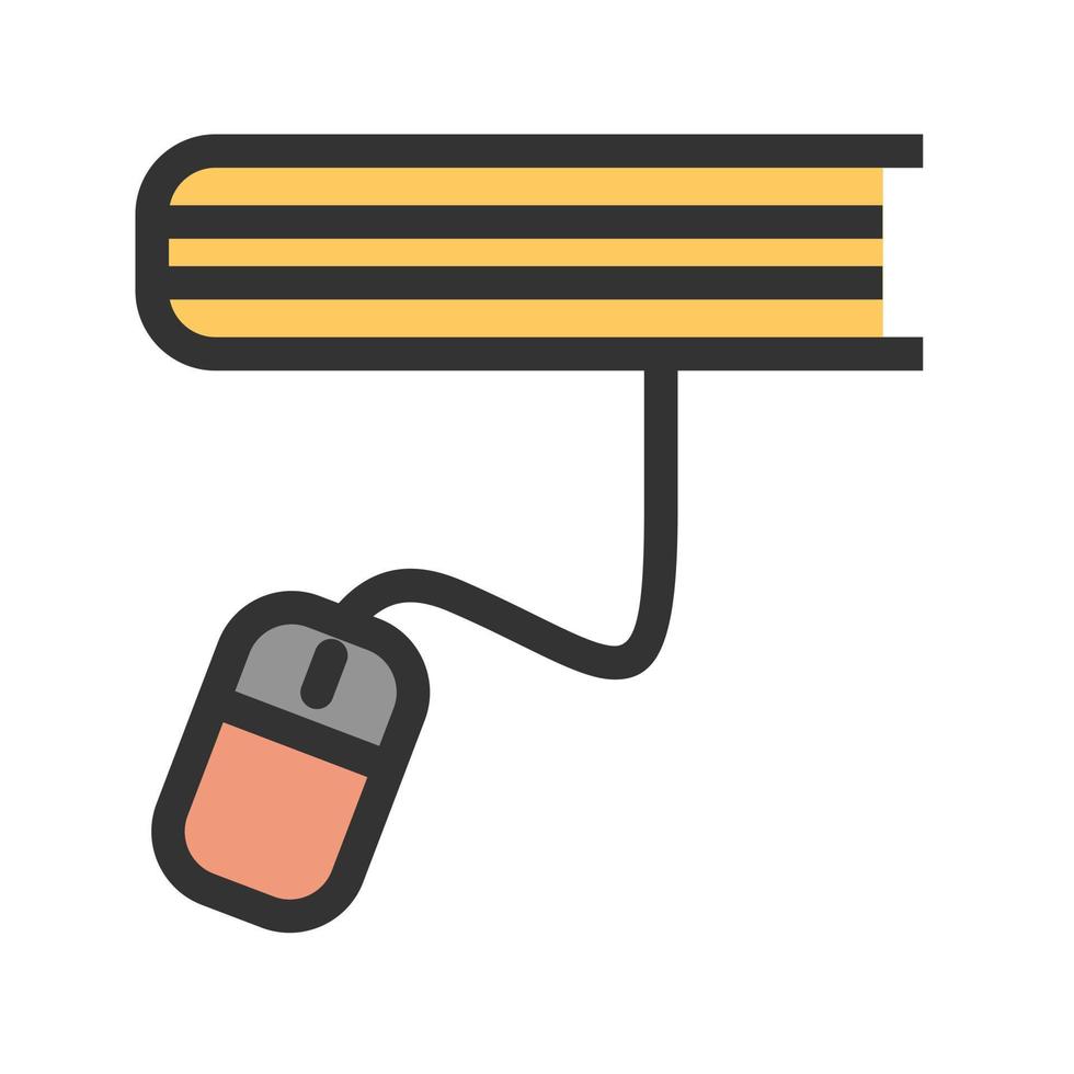 Online Education Filled Line Icon vector