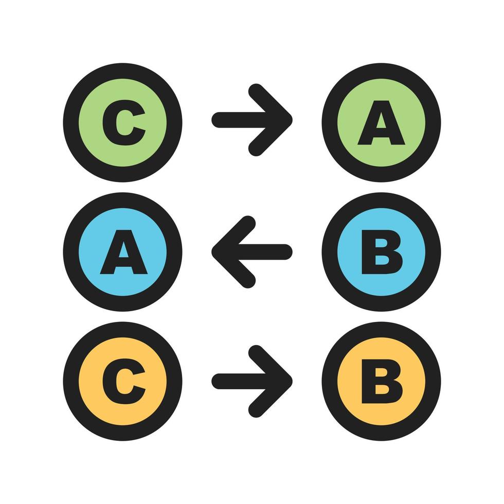 Logic Filled Line Icon vector