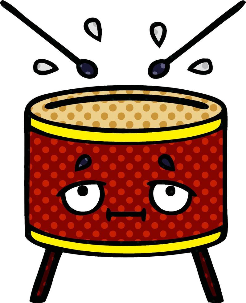 comic book style cartoon drum vector