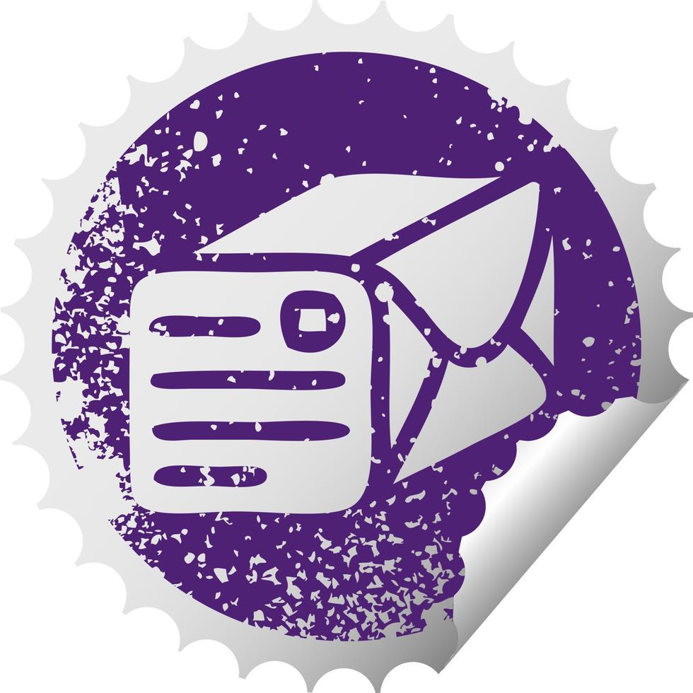 distressed circular peeling sticker symbol paper parcel vector