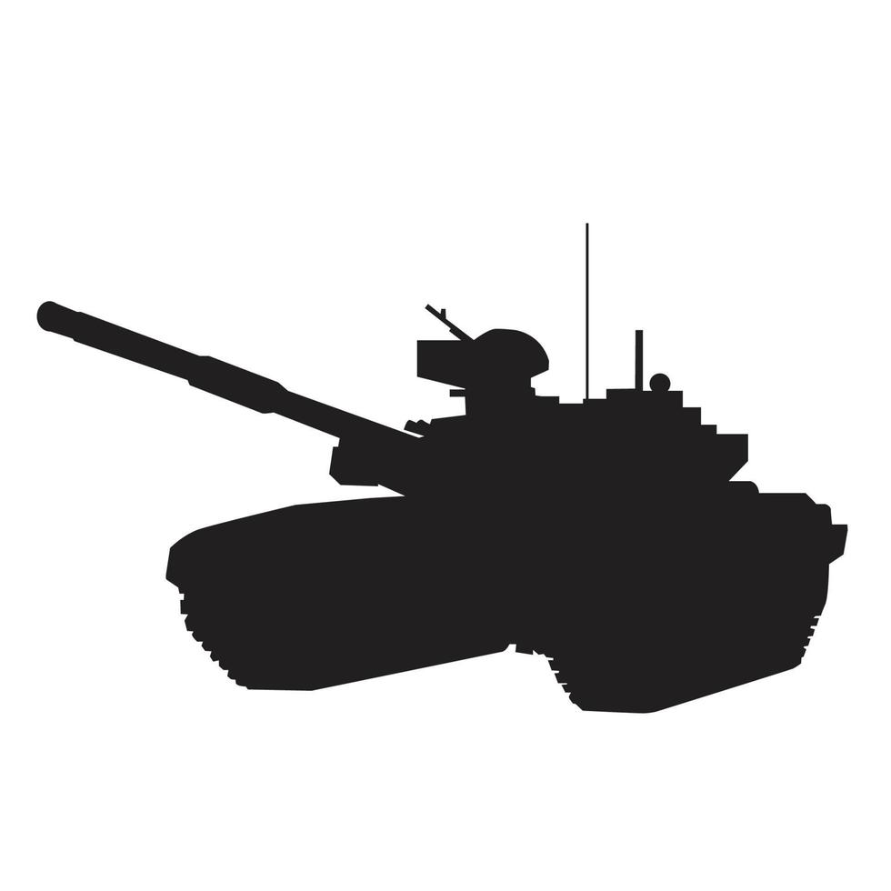 diseño de vector de silueta de tanque blindado